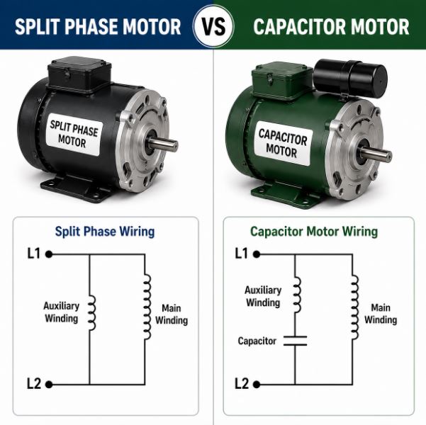 Split Phase Motor vs Capacitor Motor